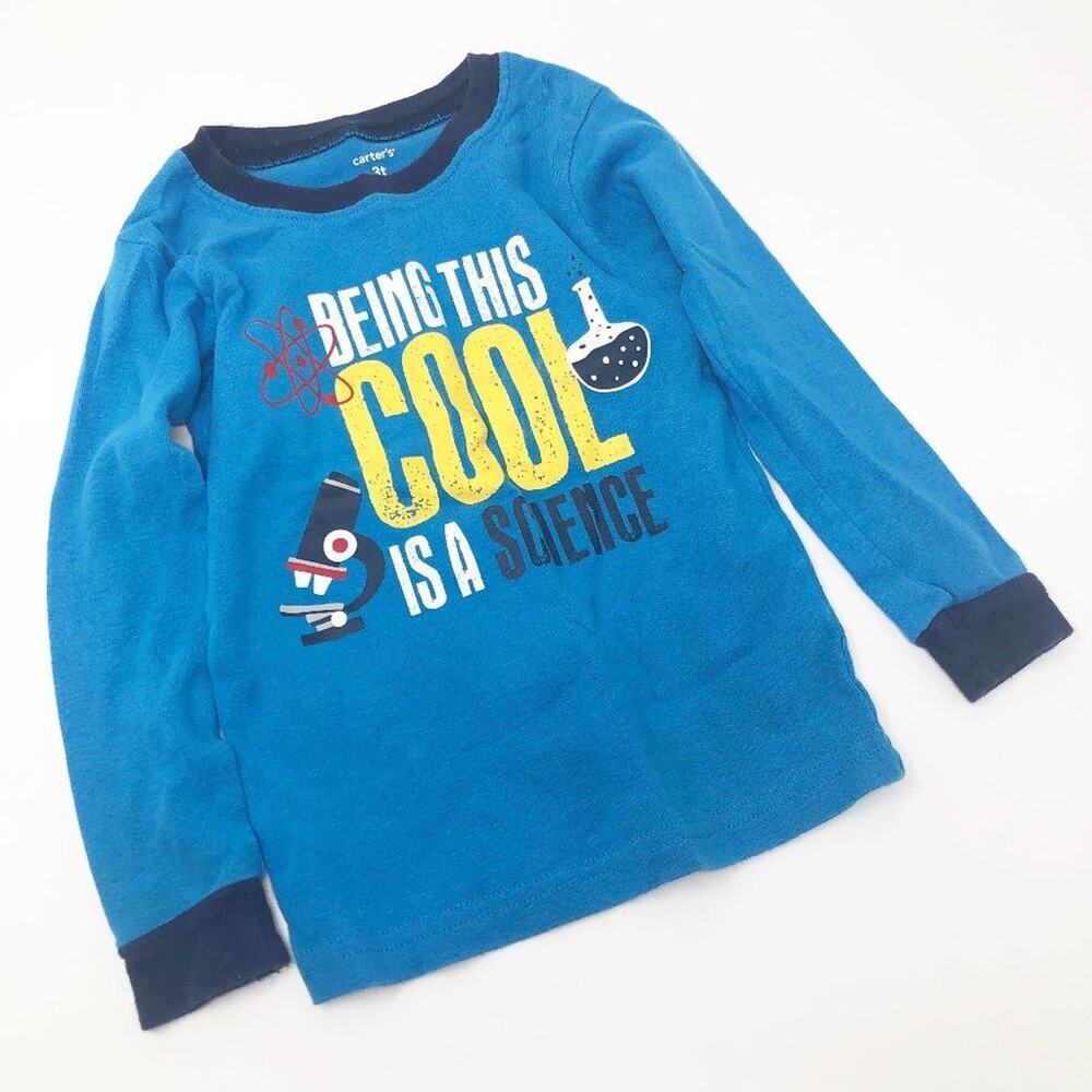Carter's Boys Long Sleeve Blue Pajama Tee Size 3T